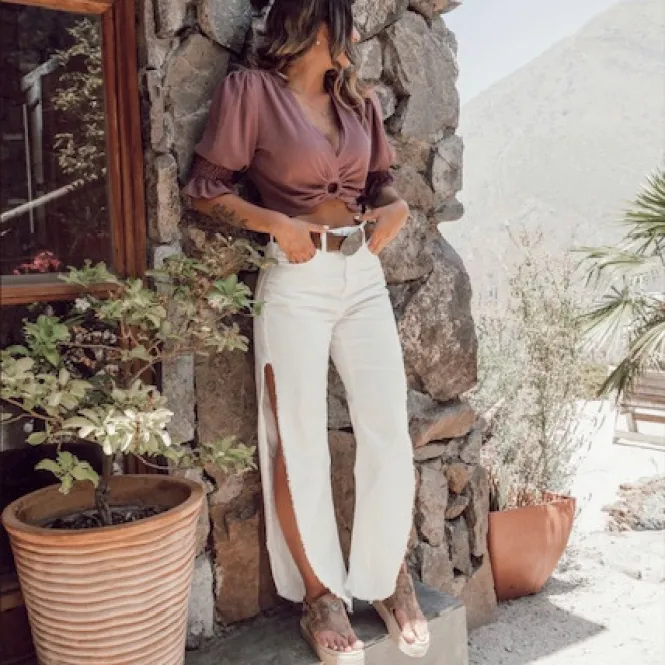 JEANS LdeA ABIERTO LATERAL BLANCO